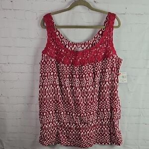 JMS Purple & White Sleeveless Top